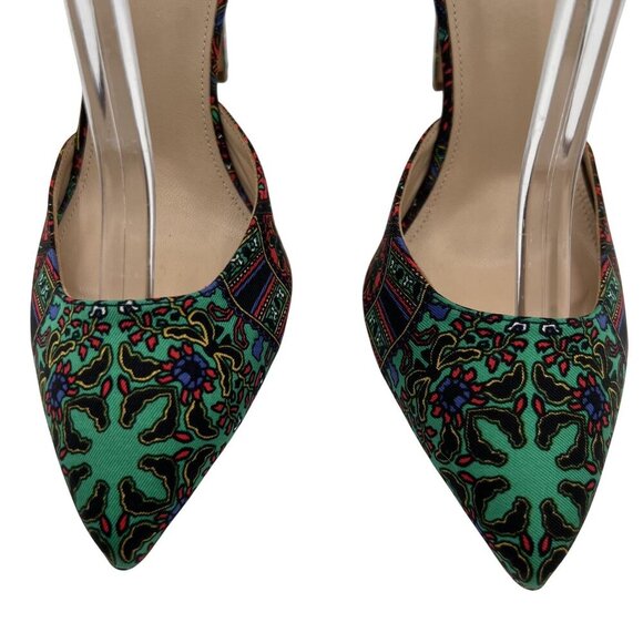 J. Crew Womens 8 Silky Pump Pointed Toe Ankle Straps Leather Lining Italy Made - Picture 4 of 13